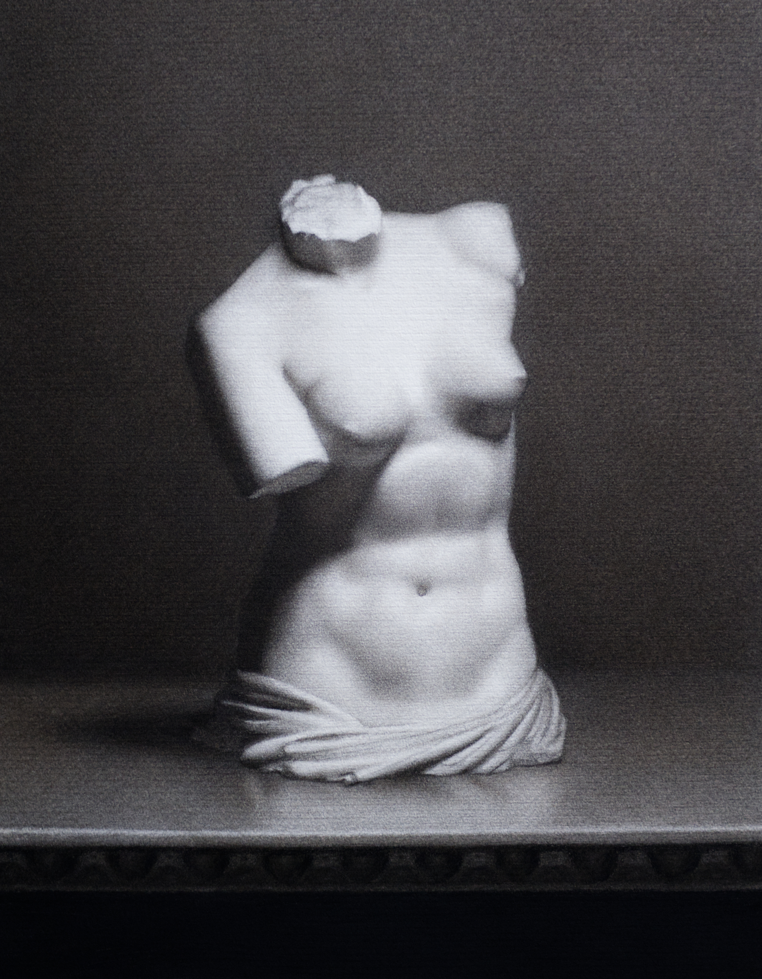 Venus torso academic charcoal